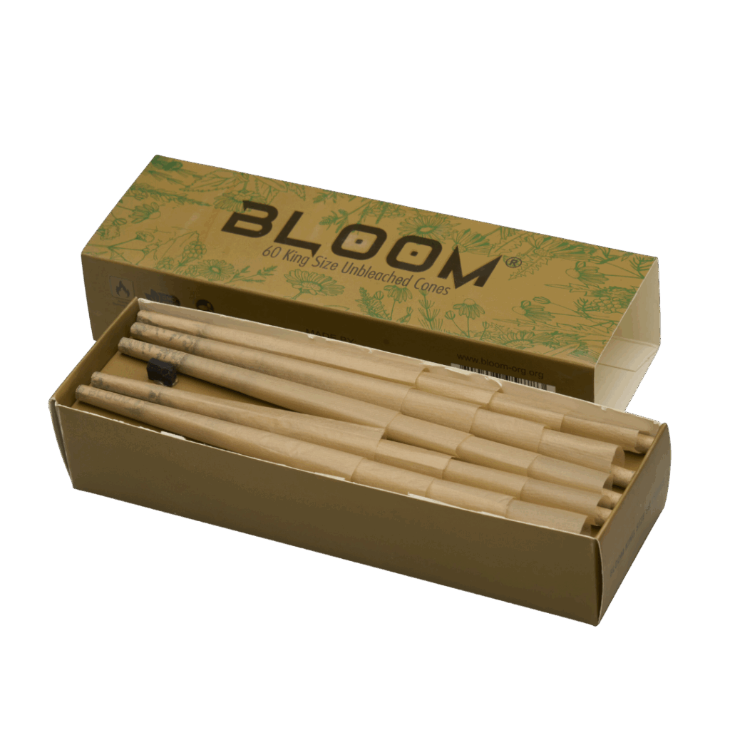 Bloom Unbleached cones King Size 60 stk