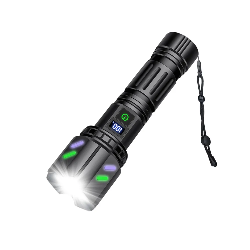 Dual Switch lommelygte 30.000 Lumen + Genopladeligt Batteri