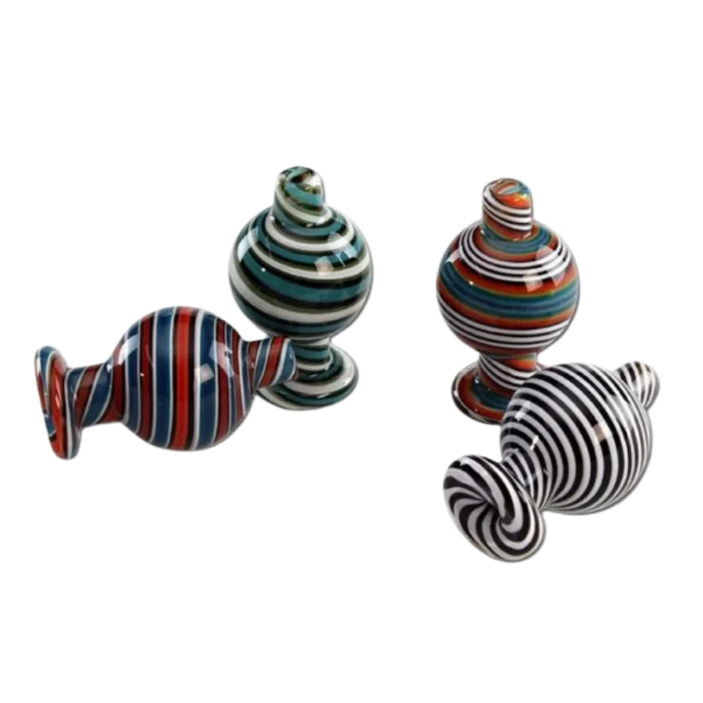 Spiral Carb Cap i Farvet Borosilikatglas – Ø26 mm